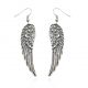 Silver Feather Angel Wing Earrings