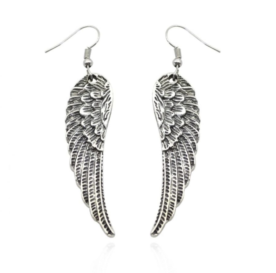 Silver Feather Angel Wing Earrings