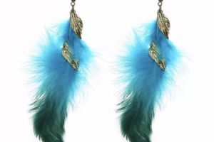 Women’s Feather Gold Leaf Boho Earrings